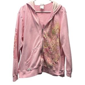 Disney Pink Tinker Bell Full Zip Hoodie plus size XXL